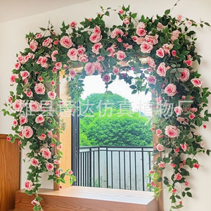 Guirlandes de roses artificielles Ita en soie rose pour décoration de mariage 87 - Bouquet origine Chine - Product Image 1