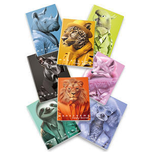 Carnet MAXI TRENDY ANIMAL 50 pages/feuille, quadrillé 5mm, assorti - Product Image 1