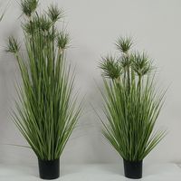 Herbe ornementale artificielle en gros, herbe de papyrus artificielle en pot, faux Cyperus Papyrus pour la décoration de la maison, du bureau et de l'hôtel
