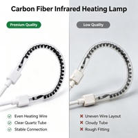 Lampe chauffante infrarouge en fibre de carbone en forme de poire, personnalisée, 220V 800W, pour remplacement d'éléments chauffants de radiateurs électriques et de friteuses à air