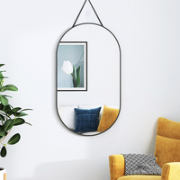 Miroir mural autocollant portable, design minimaliste, cadre personnalisable, pour chambre à coucher, sans perçage, fabrication chinoise