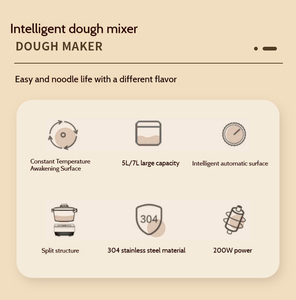 Mélangeur de fermentation intelligent à température <span class=keywords><strong>constante</strong></span> pour la maison, avec moteur AC en cuivre pur, capacité 5L, 6L, 7L, 8L, pour pétrir la pâte à farine de manière automatique - Product Image 3