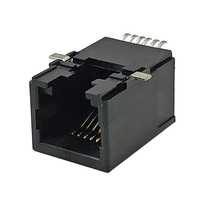 Coorle 5322 Connecteurs de prise téléphonique RJ45 à 90 degrés pour communication réseau, 6p6c 6 broches, SMT, à souder sur PCB, Femelle, 120 pièces/boîte
