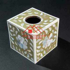 Porta Cajas de Pañuelos Decorativo con Incrustaciones de Hueso para Uso en Mesa, Diseño Moderno, Porta Cajas de Pañuelos de Tamaño Personalizado - Product Image 3