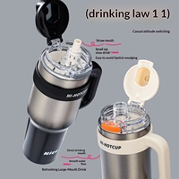Offre Spéciale – Tasse Thermos Isotherme en Acier Inoxydable 304 Grande Capacité avec Paille, Revêtement Céramique Intérieur, Isolation Thermique 36 Heures