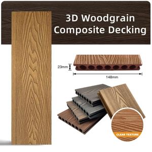 Suelo de WPC con Relieve 3D Imitación Madera para Exteriores, Resistente al Agua, para Jardín, Balcón, Terraza - Product Image 2