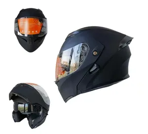 American DOT Revealed Motorcycle Open Helmet Winter Warm Double Lens Bluetooth Full-face Half-face Uncovered Modular Helmet