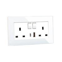 Prise murale intelligente Bingoelec en gros, compatible Alexa et Tuya, double 13A avec indicateur, USB Type-C, norme britannique
