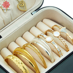 Baoren กระเป๋าใส่เครื่องประดับหรูหราหรูหราหรูหราทำจากหนัง PU พร้อมที่จับ, กำไลข้อมือเครื่องประดับสีเขียวเข้ม - Product Image 6