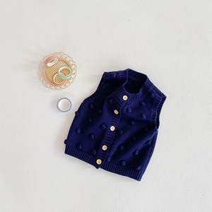 Pom pom nuovo nato vestiti del bambino della maglia senza maniche <span class=keywords><strong>cardigan</strong></span> lavorato a maglia della maglia top - Product Image 2