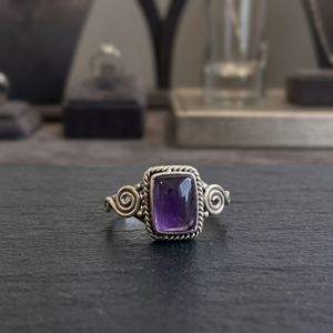 Anillos de piedras preciosas de 925 Plata de ley para mujer, con piedra de diseño clásico Natural amatista, joyería elegante, Idea de regalo - Product Image 2