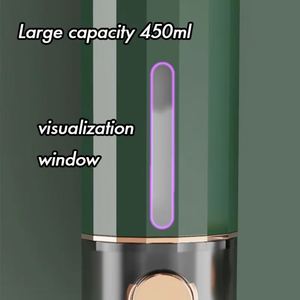 Distributeur de savon liquide mural manuel 450 ml pour salle de bain, désinfectant pour les mains, gel douche, shampoing – Accessoires pour hôtel et usage familial - Product Image 5
