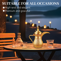 Bouilloire Classique Arabe Vintage de Luxe Portable en Acier Inoxydable, Théière Antique Turque, Cafetière