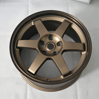 Venta Directa de Fábrica y al por Mayor de Llantas de Aleación Estilo TE37 en Bronce, 15 16 17 18 Pulgadas, 4x100 4x114.3 5x100 5x114.3, Rines JDM Tuner