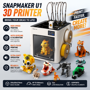 Nouvelle imprimante 3D FDM Snapmaker U1 à 4 têtes, multicolore, haute vitesse, échange rapide des têtes en 5 secondes, économie de matériau PLA, USB - Product Image 4