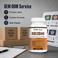 Capsules de Reishi, extrait de champignon en poudre, soutien immunitaire, marque privée, OEM, ODM, approvisionnement en vrac, fabricant direct d'usine