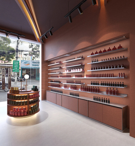 Mostrador de exhibición de Perfume personalizado, decoración moderna para tienda de cosméticos, vitrina de perfume de vidrio para maquillaje - Product Image 4