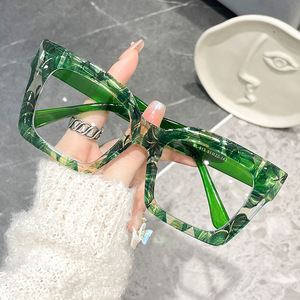 New Mô hình màu sắc lớn Khung Khuôn mặt giảm béo kính khung ánh sáng màu xanh kính gọng kính - Product Image 3