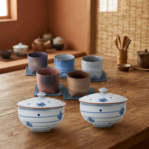 Ensemble d'ustensiles en céramique japonaise d'occasion, sans marque, passe au lave-vaisselle et au four - Product Image 2