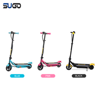 LED Işıklı E-Scooter Çocuklar İçin Arka Fırçasız/Göbek Motorlu Katlanabilir Ön Borulu + Ayarlanabilir Yüksekliğe Sahip Çocuk Elektrikli Scooter