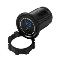 Voltímetro LED Impermeable para Motocicleta, Barco, Automóvil, DC 12V 24V 30V, con Interruptor de Encendido/Apagado y Alarma de Bajo Voltaje