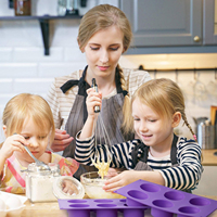Moules de cuisson cylindriques sans BPA et antiadhésifs Moule à disque rond profond en silicone pour tartes Mini gâteaux