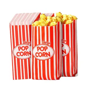 Vente en gros de sacs en papier imprimés avec logo personnalisé sacs de frites pain pop-corn casse-croûte sacs d'emballage alimentaire à emporter pour chips pop-corn