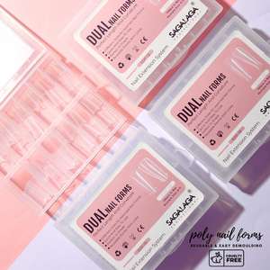 Venta al por mayor 120 Uds almohadilla de Gel suave transparente francés de doble forma para verter Ongles almendra extensión de puntas de uñas ataúd completo - Product Image 4