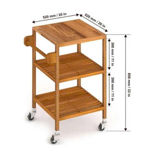 Carrito de Cocina Cuadrado de Alta Calidad, Múltiples Colores, Madera de Acacia y Metal, Estilo Moderno, Tamaño 520 × 520 × 850 mm, Independiente - Product Image 5