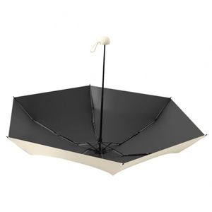 Parapluie de poche pliable 5 sections de haute qualité, mini, portable, avec baleines en alliage, logo personnalisé, double usage soleil/pluie, revêtement noir, protection UV - Product Image 2