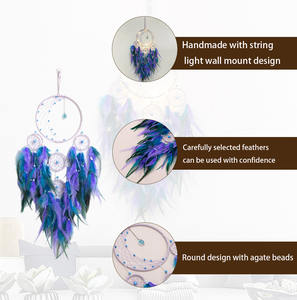 Fabricant Vente en gros Décoration intérieure <span class=keywords><strong>Attrape</strong></span>-rêves mural avec agate de cristal Certification CE - Product Image 4