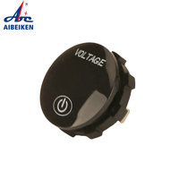 Voltmeter Digital Diameter 2 Pin Lampu LED Merah 12 V Tegangan ABS Rumah Hitam