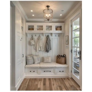 Prima büyük kapasiteli ahşap gardırop çift asılı alanı ve çekmece depolama için çağdaş ev iç - Product Image 3