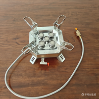 Réchaud à gaz portable pliable haute puissance à 5 brûleurs pour le camping en plein air, allumage piézoélectrique, accessoires