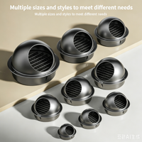 Grille de cuisine ronde en acier inoxydable SS304 Lishine moderne, pièces de ventilation murale extérieure pour CVC, avec garantie de 2 ans