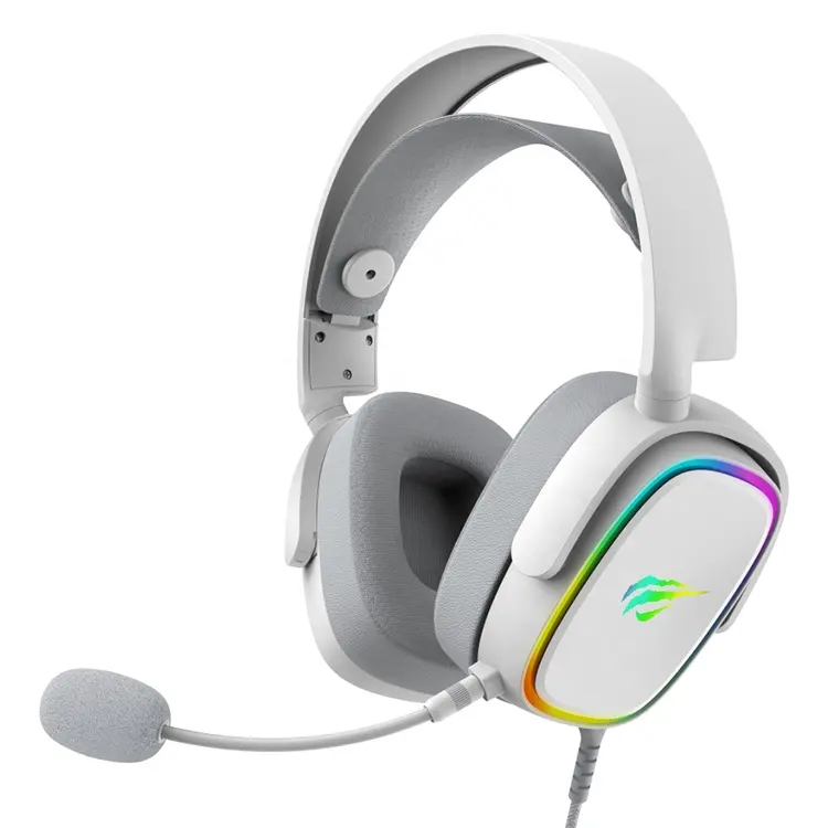 H2035U Havit Custom Headphone Stereo Pc Headset Headphone Casque Gaming Mic Led Light Usb Headset Auriculares Headphone Gamer