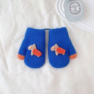 Korean Cartoon Keep <b>Baby</b> Warm Gloves Cold ProtectionThickened Fleece-Lined Double-Layer Halter Infant Finger Bag - Product Image 6