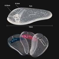 YEBEI Avant-Pied Pad Vente en gros Tongs en silicone transparent Semelle intérieure avec boule de massage antidérapante Semelles en gel PU Demi-coussinets de chaussures