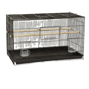 Livraison Gratuite - Cage à Oiseaux Pliable en Acier Inoxydable pour Éleveuse de Perruches et Ara, Grande Taille 76x45x46cm, 1 Pièce, Design Moderne Noir Personnalisé - Product Image 1