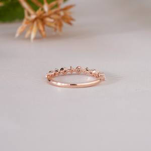 Anillo de Eternidad con Diamantes de Corte Redondo en Oro Rosa para Mujer, Minimalista, para Boda, Aniversario, Compromiso, Uso Diario, Joyería Fina, Regalo - Product Image 3
