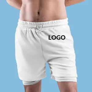 Running Shorts Men 2 In 1 Double Layers Quick Dry Gym Sport Shorts Fitness Jogging Workout Short Pants
