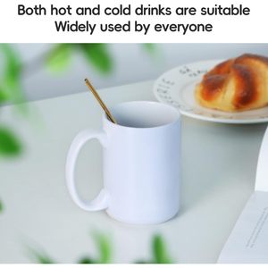 Smilatte 16 Oz Ceramic Coffee <b>Mug</b> White Classic <b>Large</b> Handle Microwave Dishwasher Safe - Product Image 3