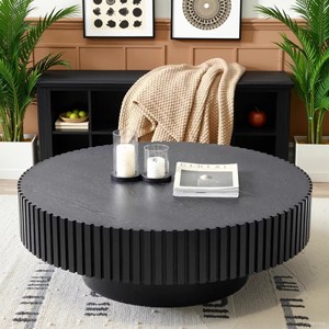 Hot Sale Modern 3D Vertical Grain Wooden Panel Coffee <strong>Table</strong> Set Wood Center <strong>Table</strong> Eco-Friendly Durable for Living Room Home - Product Image 3