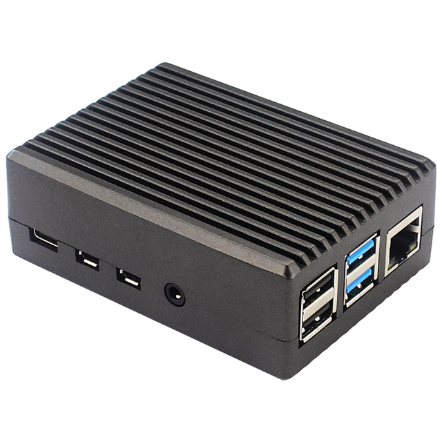 2025 Custom Logo Top Quality Raspberry Pi Aluminum Passive Cooling Case Metal Shell case for Raspberry Pi 4 Model B