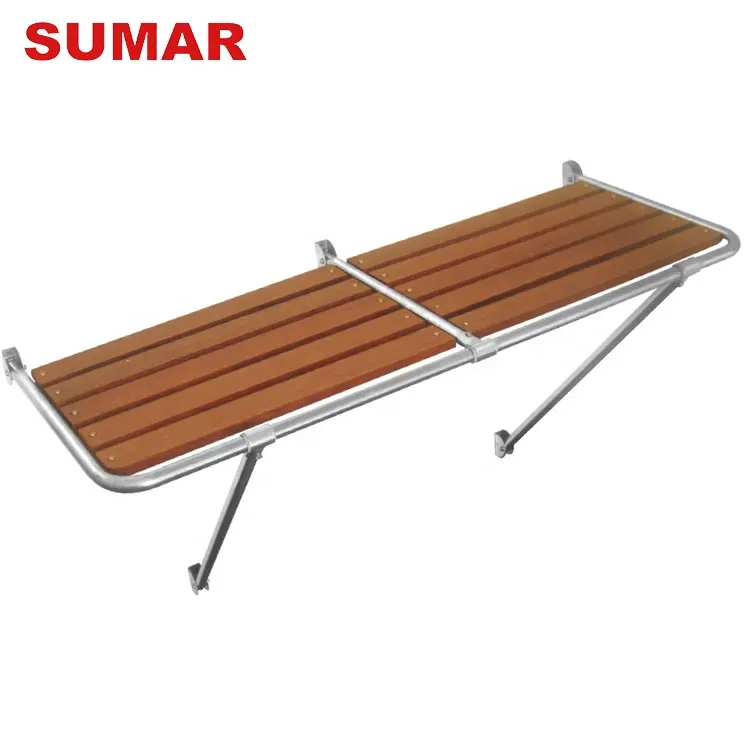 Stainless steel pipes wooden boat platform for marine use