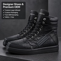 Chaussures de luxe pour hommes et femmes, de haute qualité, en cuir de crocodile noir, baskets hautes, neuves