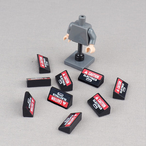 Faites attention au motif sur la pente de l'appareil 85984, accessoire de modèle d'ingénierie urbaine à assembler en blocs, jouet - Product Image 3