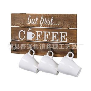 Wooden Teacup Storage Rack <b>Wall</b> <b>Mounted</b> Mug Organizer Rectangle Custom Made Hanging <b>Shelf</b> - Product Image 5