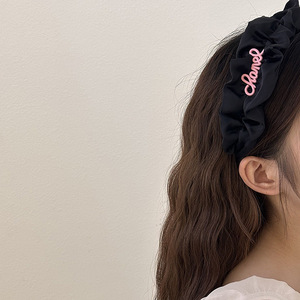 <strong>Hot</strong> Sales Summer Pleated Letter <strong>Headband</strong> Fashion Cute Women <strong>Pink</strong> Wide Edge <strong>Headband</strong> Popular Solid Color Hair Hoop Accessories - Product Image 5