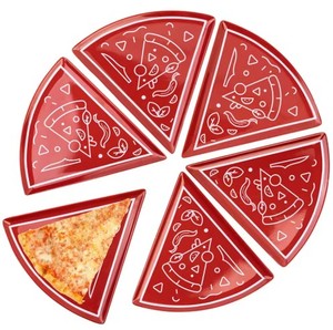 Juego de 6 Platos Redondos de Melamina Coloridos y Únicos, Platos Triangulares para Pizza - Product Image 2